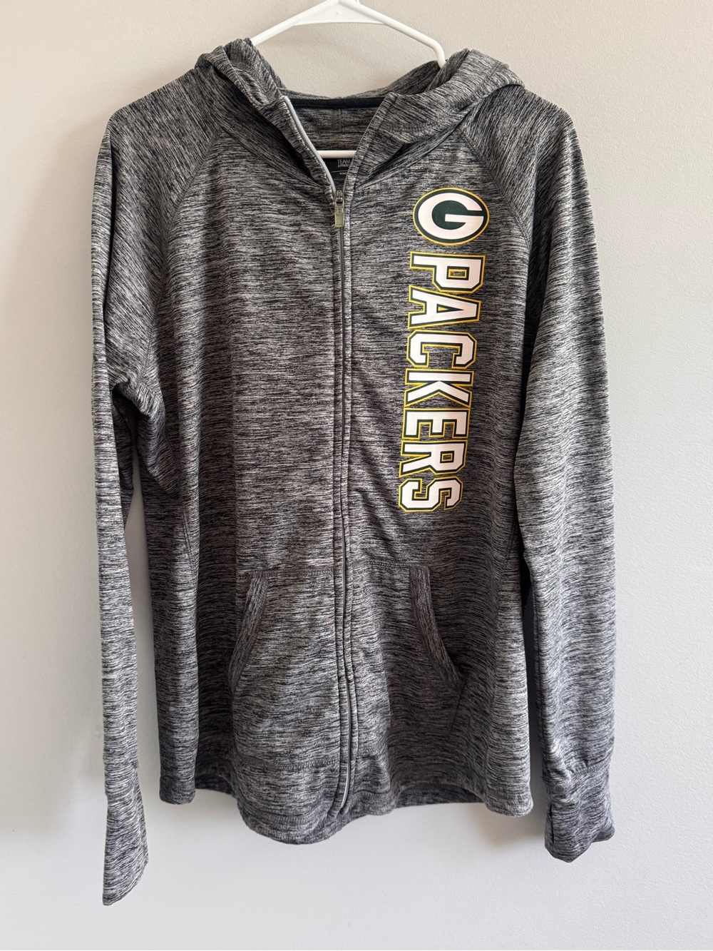 NFL Green Bay Packers Women's Large Gray‎ Full Zip Hoodie Jacket L